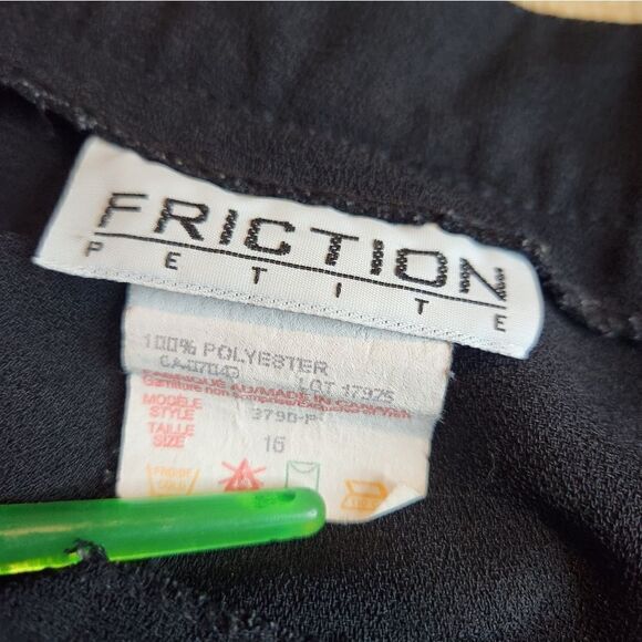 Wide Leg Pleated Vintage Trouser by Friction Black XXL Size 16 - Picture 6 of 6